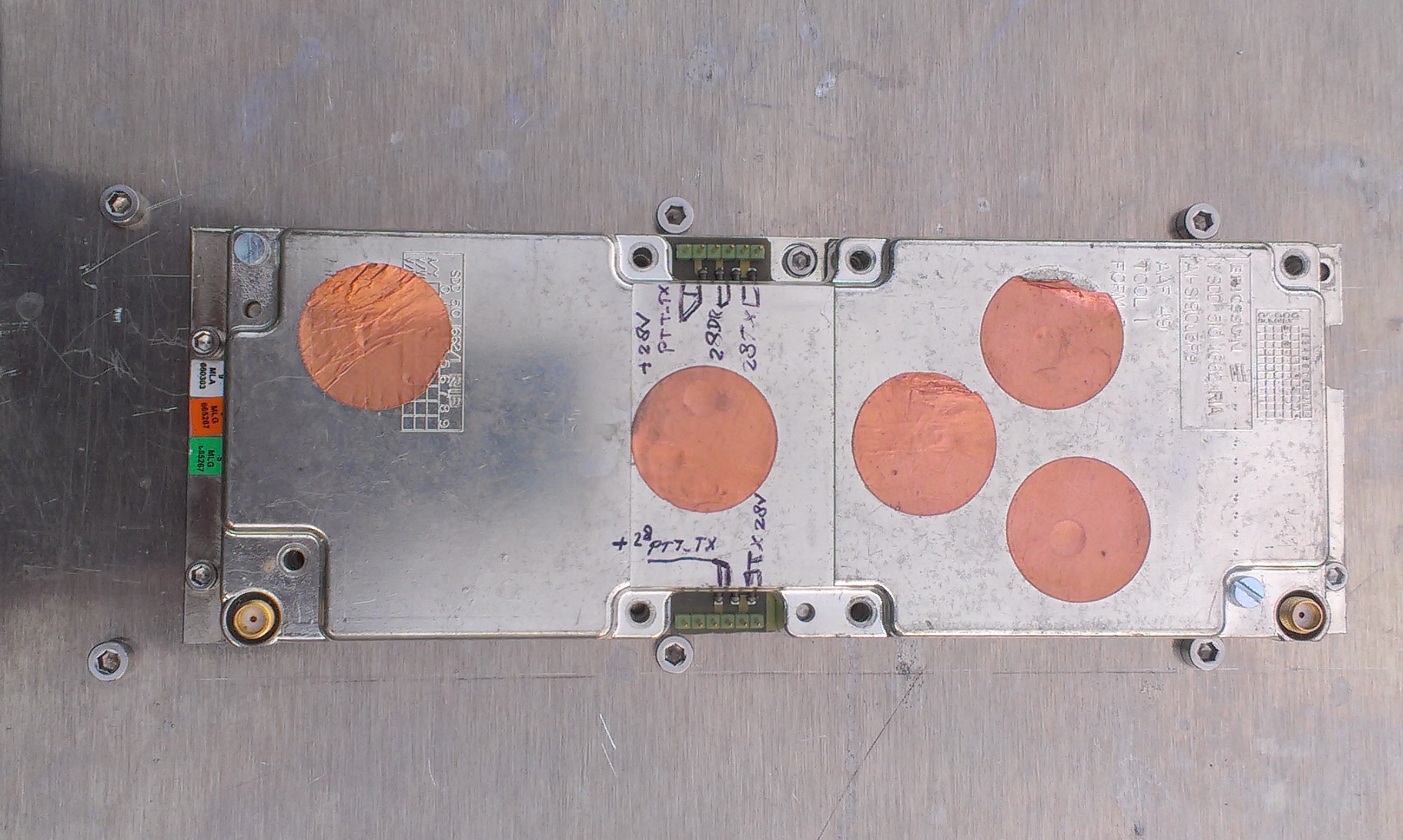 40W SSPA mounted on Alu bottomplate with heatsink on outside