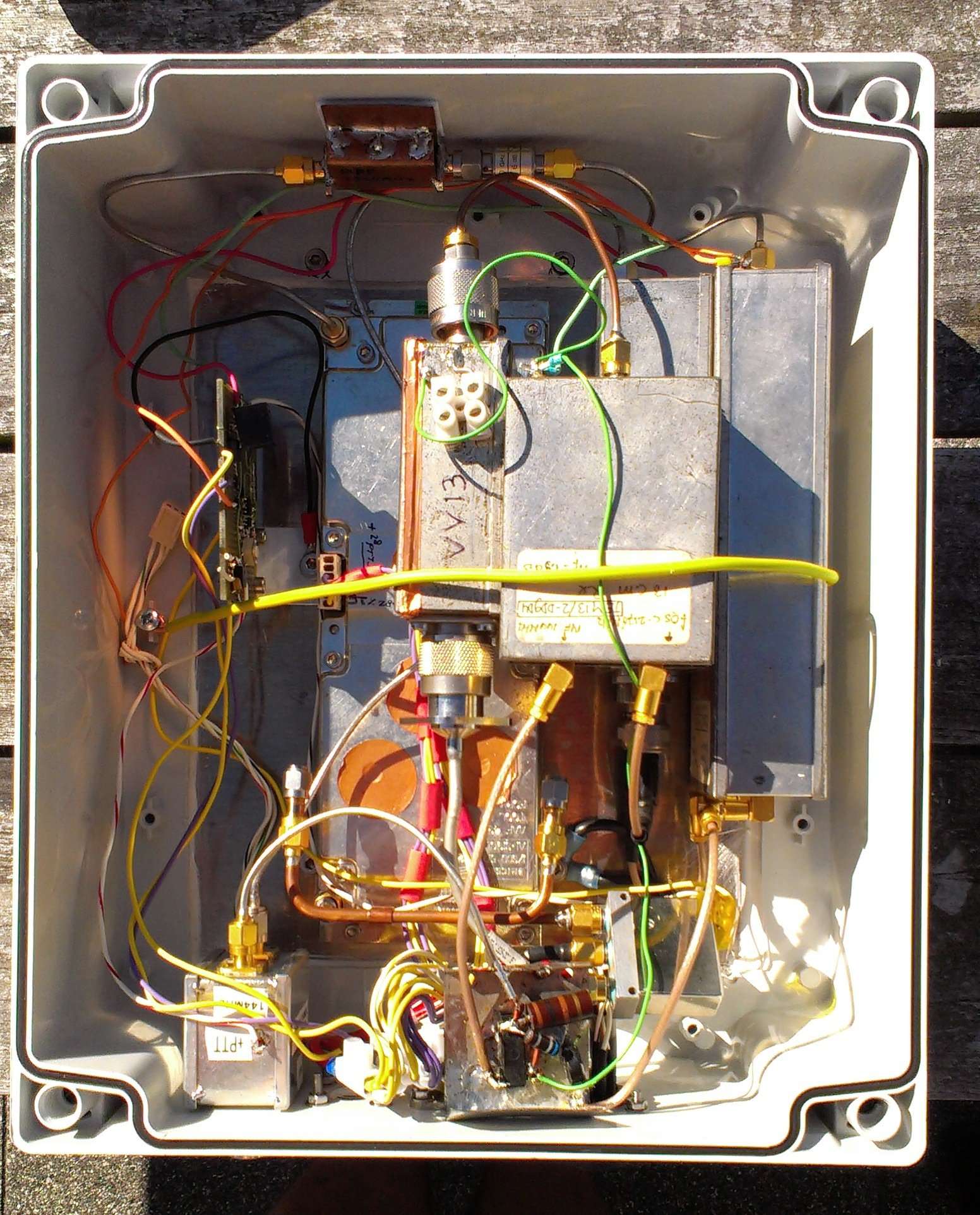 Inside of finished 13cm transverter box