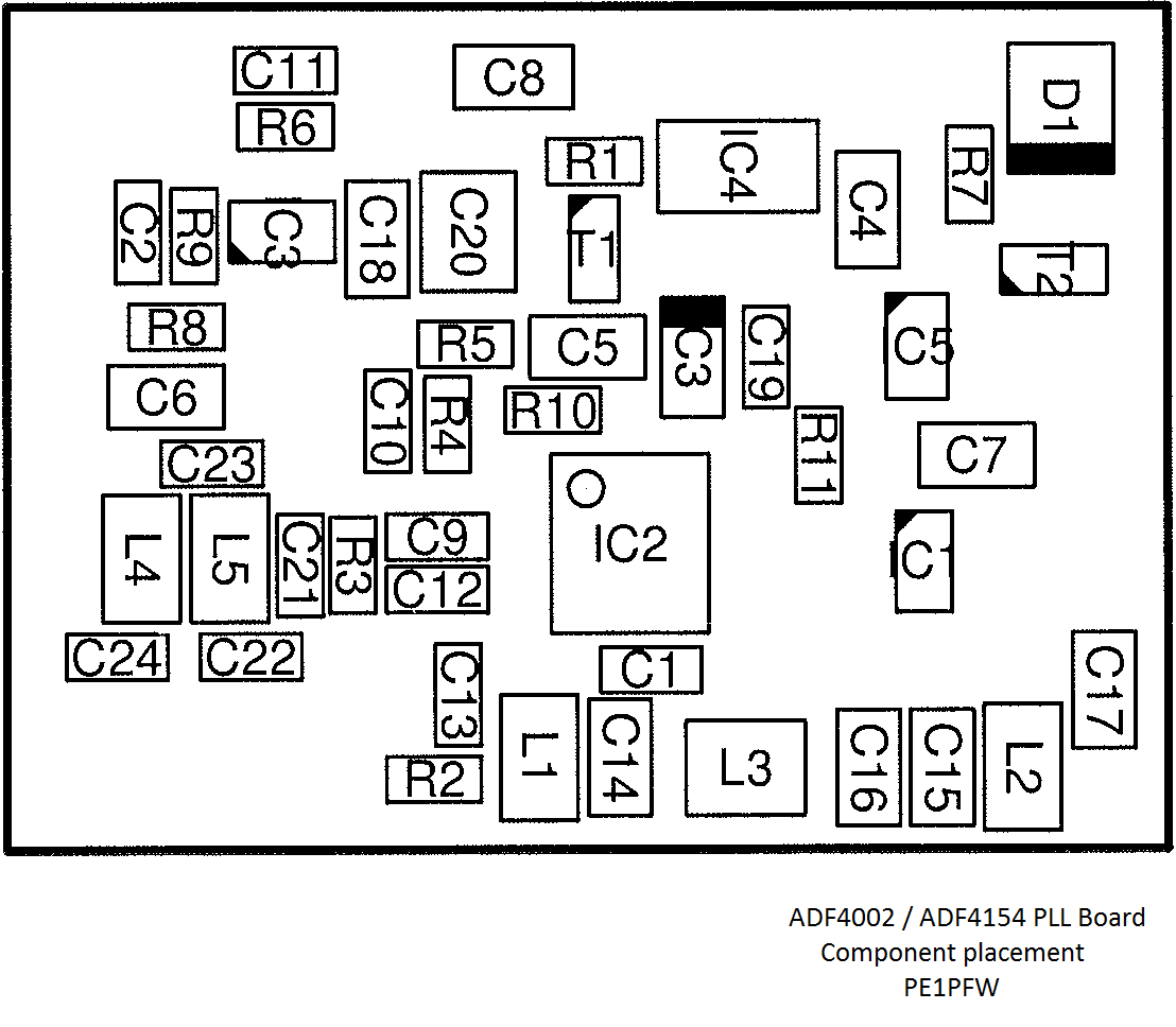 ADF4002 PLL board component placement