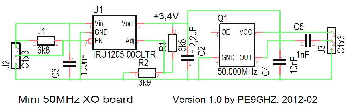 Mini 50MHz XO board schematic