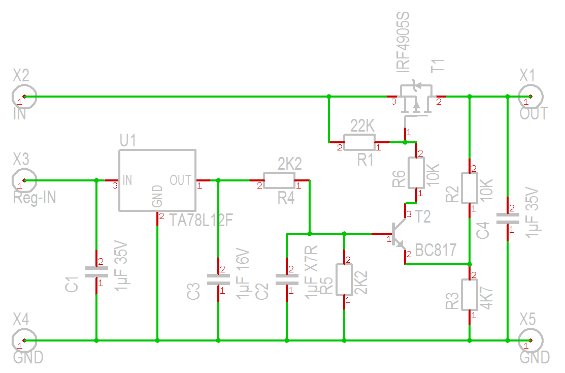 MOSFET regulator / switch schematic