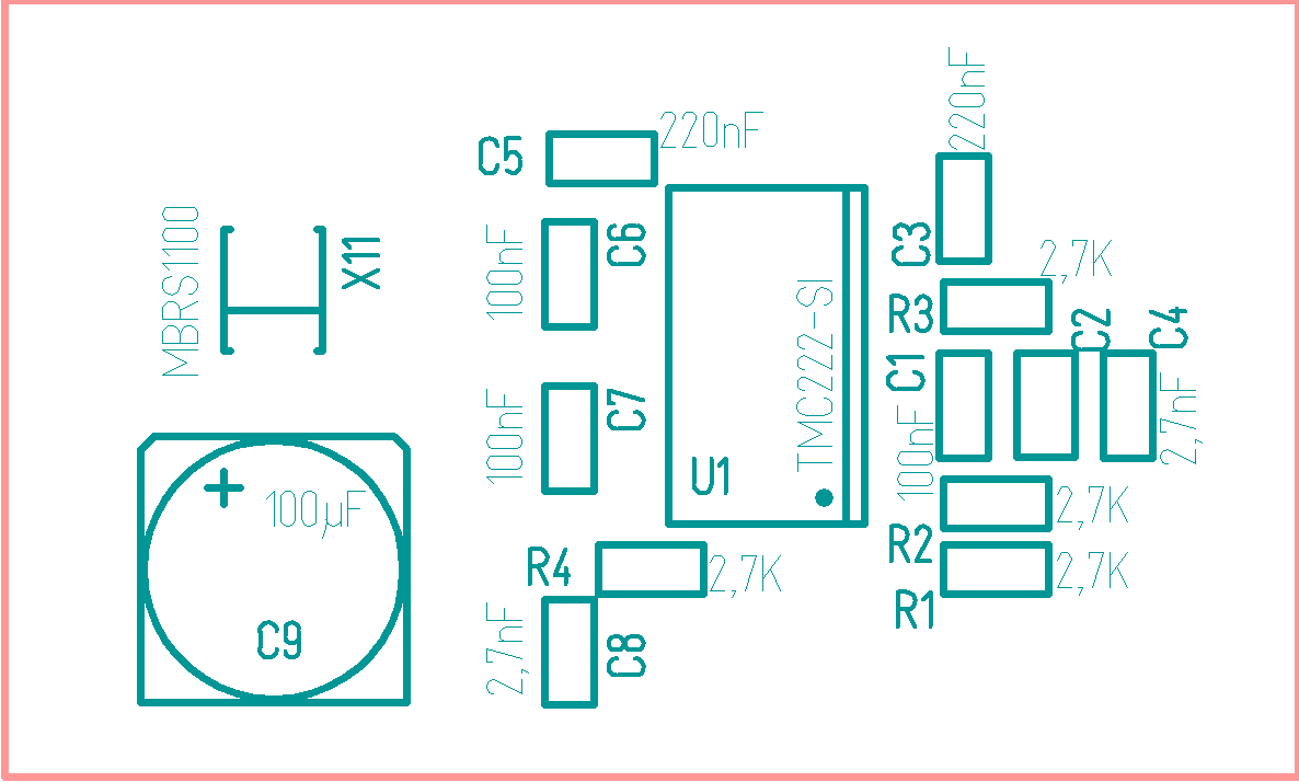 TMC222 stepper motor controller component placement