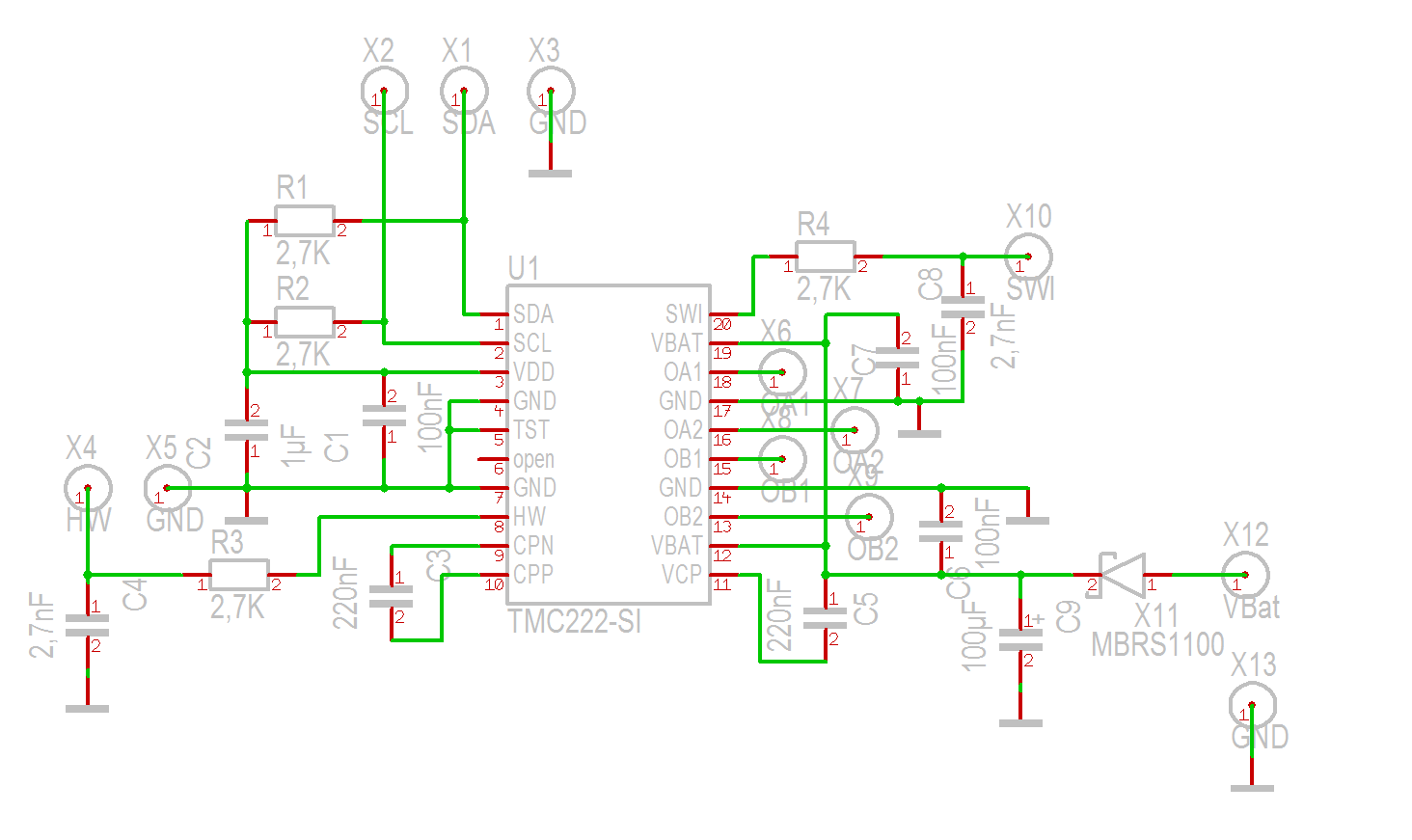 TMC222 stepper motor controller schematic
